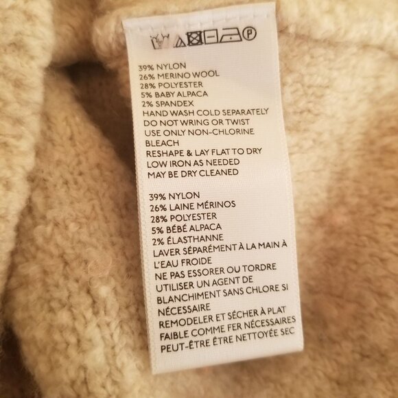 Anthropologie XS Cream CLAYTON Soft Fuzzy Wool V Neck Sweater Winter Layers Y2K - Picture 8 of 8